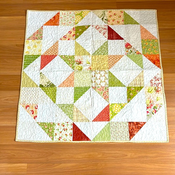 Vintage Hand Made Floral 70’s Patterns Quilt